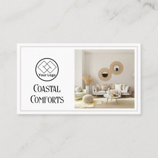 Vakantiehuis Modern Logo | Aangepaste QR-code Visitekaartje (Voorkant)