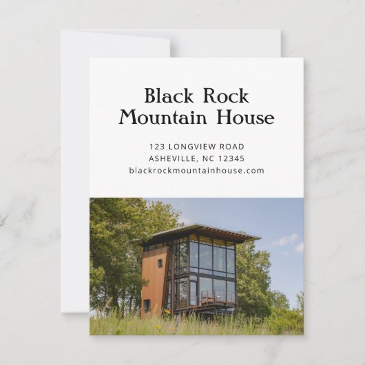 Vakantiehuis Onroerend goed Zakelijk Promo Briefka Kaart (Voorkant)