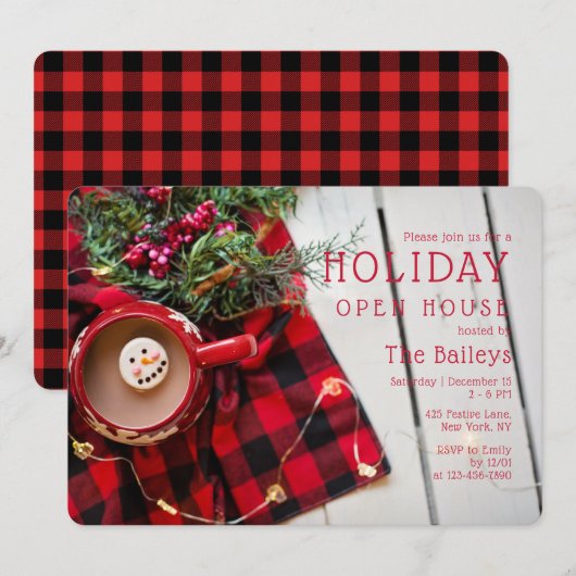 Vakantiehuis Open Huis Plaid warme chocolademelk | Kaart (Voorkant / Achterkant)