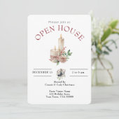 VAKANTIEHUIS OPEN KERSTKAARS KAART (Staand voorkant)