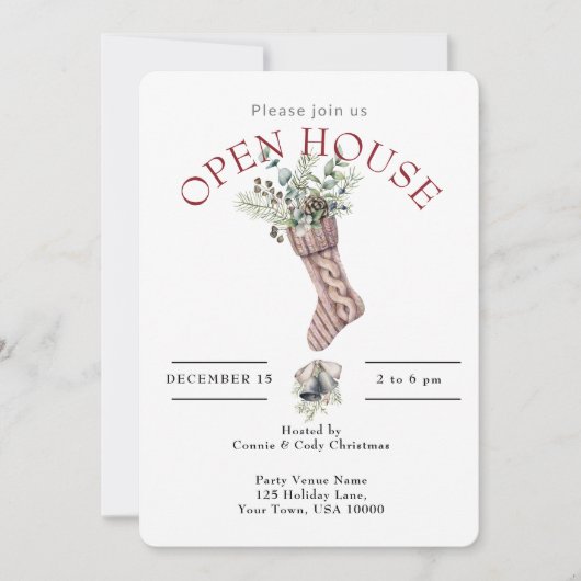 VAKANTIEHUIS OPEN KERSTKOUS KAART (Voorkant)