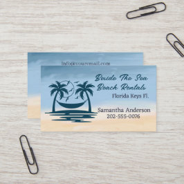 Vakantiehuis QR Code Beach Palm Tree Visitekaartje