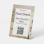 Vakantiehuis QR code Reclamebord Met Voetstuk (Voorkant)