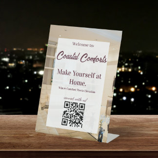 Vakantiehuis QR code Reclamebord Met Voetstuk