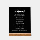 Vakantiehuis Regels Witte en Zwarte Sjabloon Acryl Bord (Voorkant)