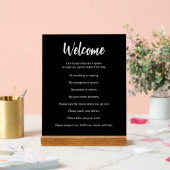 Vakantiehuis Regels Witte en Zwarte Sjabloon Acryl Bord (Huwelijk)