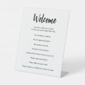 Vakantiehuis Regels Witte en Zwarte Sjabloon Reclamebord Met Voetstuk (Voorkant)