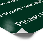 Vakantiehuis regelt donkergroen wit Sjabloon Perfect Poster (Hoek)