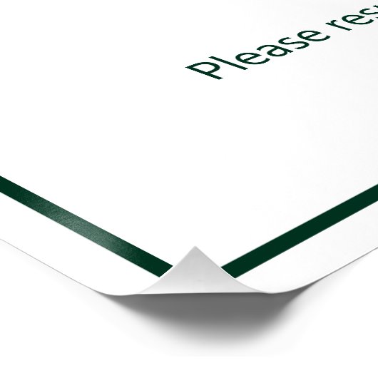 Vakantiehuis reglement donkergroen en wit Sjabloon Perfect Poster (Hoek)