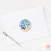 Vakantiehuis Strand Palm Tree Dank u Ronde Sticker (Envelop)