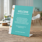 Vakantiehuis Welkom Gast Retro Starburst Reclamebord Met Voetstuk