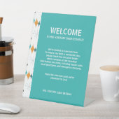 Vakantiehuis Welkom Gast Retro Starburst Reclamebord Met Voetstuk (Insitu)