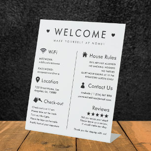 Vakantiehuis Welkom Guest House Regels teken Reclamebord Met Voetstuk