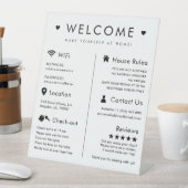 Vakantiehuis Welkom Guest House Regels teken Reclamebord Met Voetstuk (Insitu)