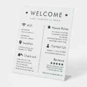 Vakantiehuis Welkom Guest House Regels teken Reclamebord Met Voetstuk (Voorkant)