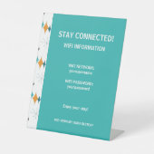 Vakantiehuis WiFi informatie Retro Starburst Reclamebord Met Voetstuk (Voorkant)