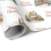 Vakantiehuizen Vrolijk kerstpatroon Cadeaupapier (Rol Hoek)