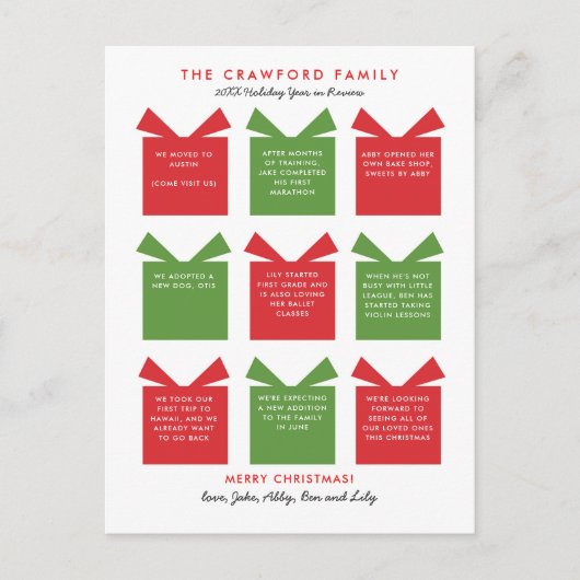 Vakantiejaar in de Review Kerst Briefkaart (Voorkant)