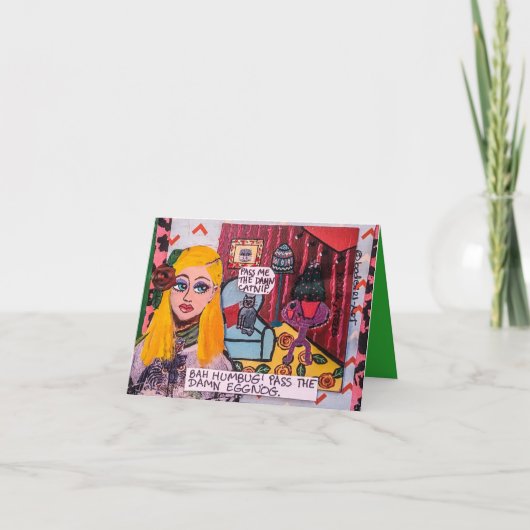 Vakantiekaart BAH HUMBUG Feestdagen Kaart (Voorkant)