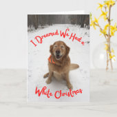 Vakantiekaart Dog droomt van witte kerst Kaart (Gele Bloem)