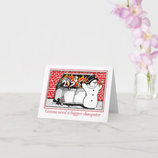 Vakantiekaart - Je hebt een grotere vuilcontainer  Kaart (Orchidee)