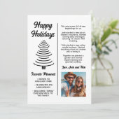 Vakantiekaart, kerstfamiliebrief kaart (Staand voorkant)