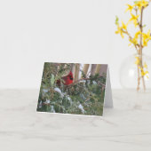Vakantiekaart met kardinaal kaart (Gele Bloem)