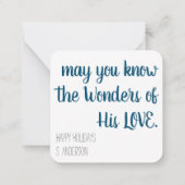 Vakantiekaart Moge je de Wonderen van Zijn Liefde  Notitiekaartje (Achterkant)