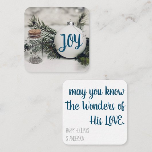 Vakantiekaart Moge je de Wonderen van Zijn Liefde  Notitiekaartje (Voorkant / Achterkant)