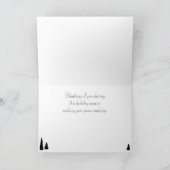 Vakantiekaart Shilouette Moderne Bomen Wit Bedankkaart (Binnen)