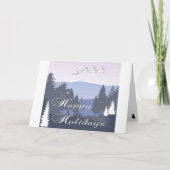 Vakantiekaart Shilouette Moderne Bomen Wit Bedankkaart (Voorkant)