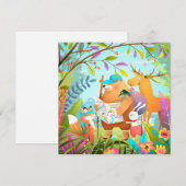 Vakantiekaart voor dieren feestdagenkaart (Voorkant / Achterkant)