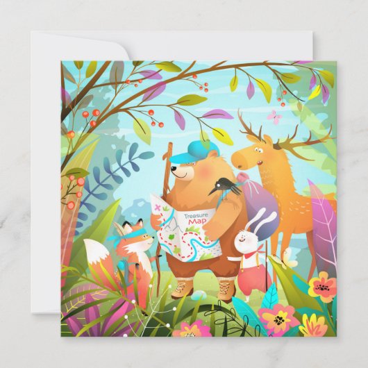 Vakantiekaart voor dieren feestdagenkaart (Voorkant)