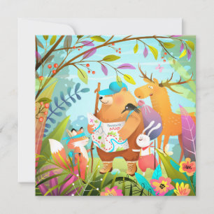 Vakantiekaart voor dieren feestdagenkaart