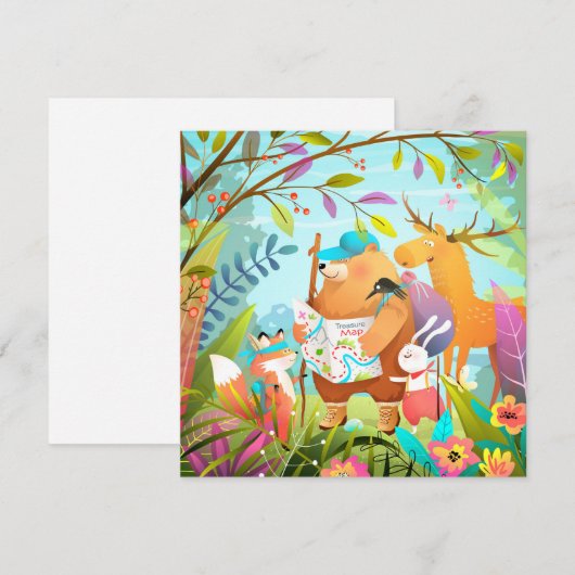 Vakantiekaart voor dieren feestdagenkaart (Voorkant / Achterkant)