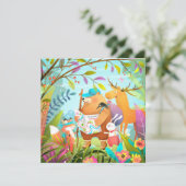 Vakantiekaart voor dieren feestdagenkaart (Staand voorkant)