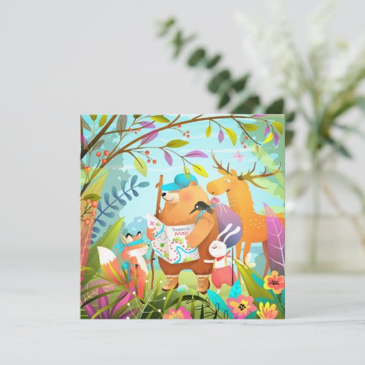 Vakantiekaart voor dieren feestdagenkaart (Staand voorkant)