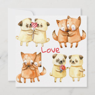 Vakantiekaart voor dieren feestdagenkaart