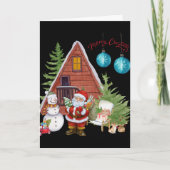 Vakantiekaart voor feestdagen met prettige kerstbo (Voorkant)