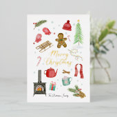 Vakantiekaart voor feestdagen met prettige kerstFo (Staand Voorkant)