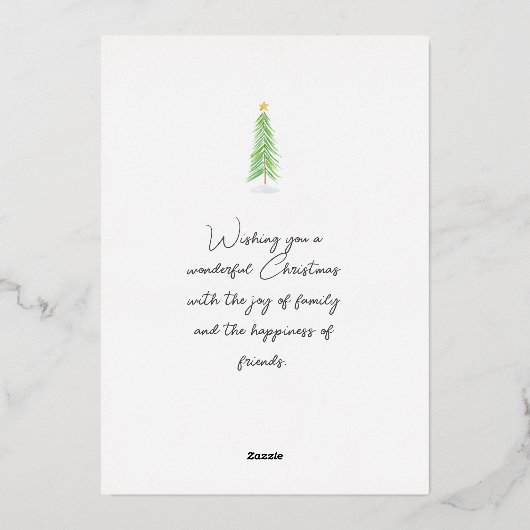 Vakantiekaart voor feestdagen met prettige kerstFo (Achterkant)