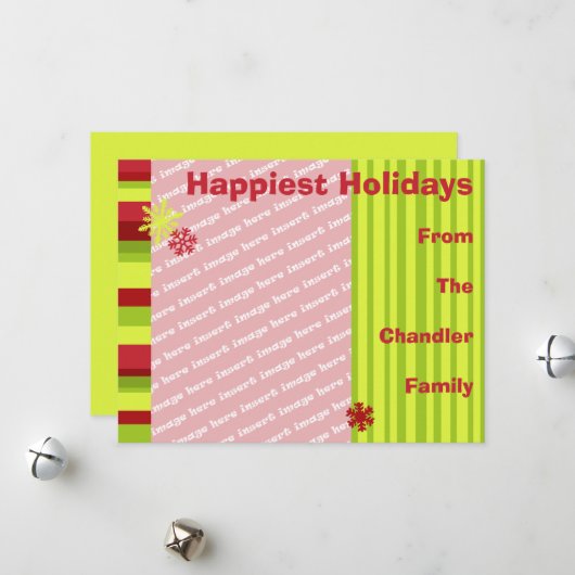 Vakantiekaart voor feestdagen Sjabloon (Voorkant / Achterkant in situ)