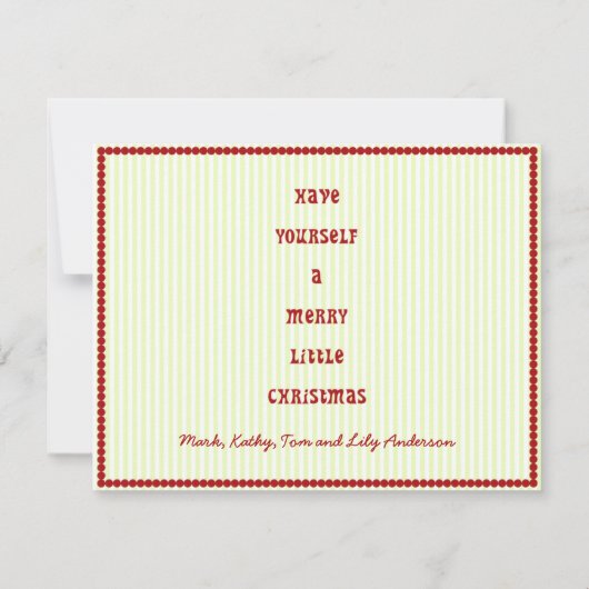 Vakantiekaart voor feestdagen Sjabloon (Achterkant)