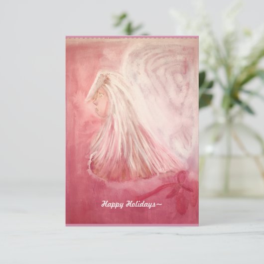 Vakantiekaart voor overlevenden van borstkanker bedankkaart (Staand voorkant)