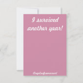 Vakantiekaart voor overlevenden van borstkanker bedankkaart (Achterkant)