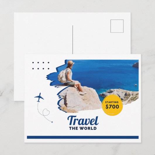 Vakantiekaart voor reizen feestdagenkaart (Voorkant / Achterkant)