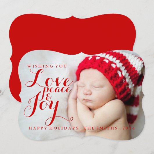 Vakantiekaart | Vredesvreugde voor Baby Feestdagenkaart (Voorkant / Achterkant)