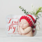 Vakantiekaart | Vredesvreugde voor Baby Feestdagenkaart (Staand voorkant)