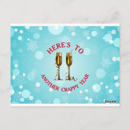 vakantiekaartenchampagne fluitjes grappig briefkaart (Achterkant)