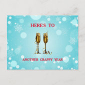 vakantiekaartenchampagne fluitjes grappig briefkaart (Voorkant)